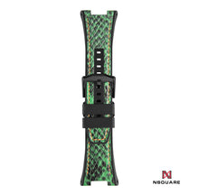 Load image into Gallery viewer, N51.5 Dual Material - Green/Black Snake Embossing Pattern Leather with Black Rubber Strap|N51.5 雙材質 - 綠/黑色蟒蛇壓花圖案皮和黑色橡膠帶