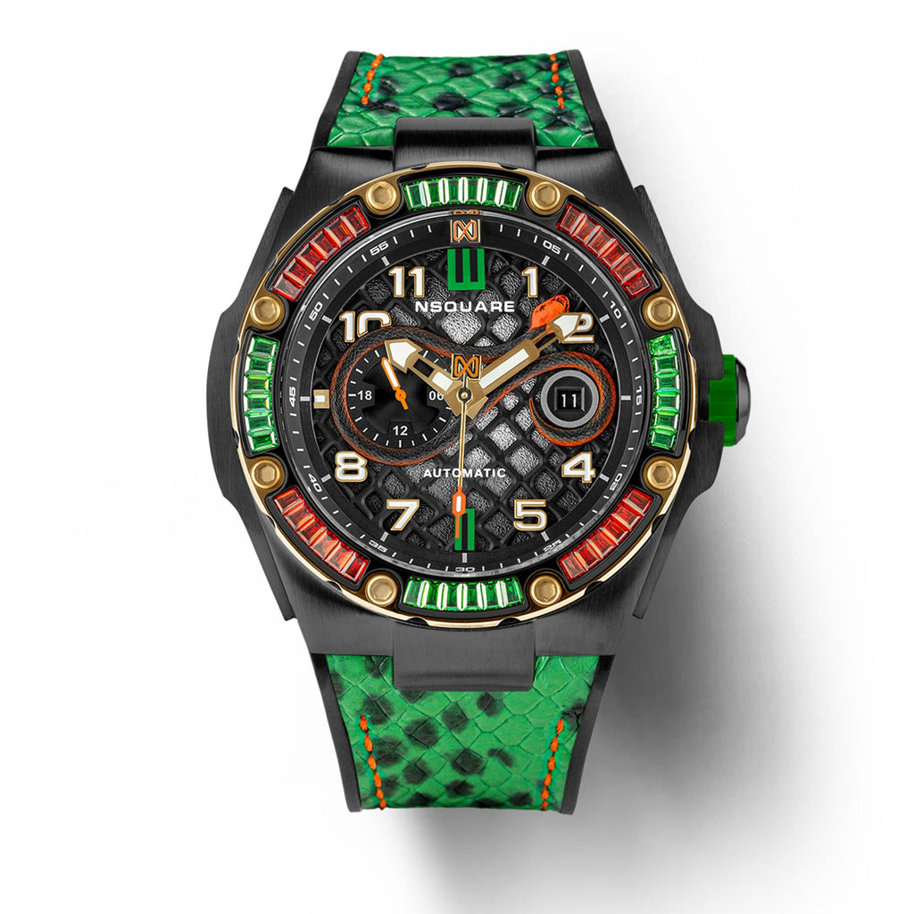 NSquare Snake Automatic Watch - 46mm Special Edition N51.5 Aurum Green|NSquare蛇系列 自動錶 - 46毫米 特別版本 N51.5碧茵綠