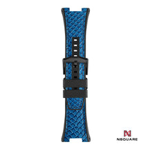Load image into Gallery viewer, N51.6 Dual Material - Blue Snake Embossing Pattern Leather with Black Rubber Strap|N51.6 雙材質 - 藍色蟒蛇壓花圖案皮和黑色橡膠帶