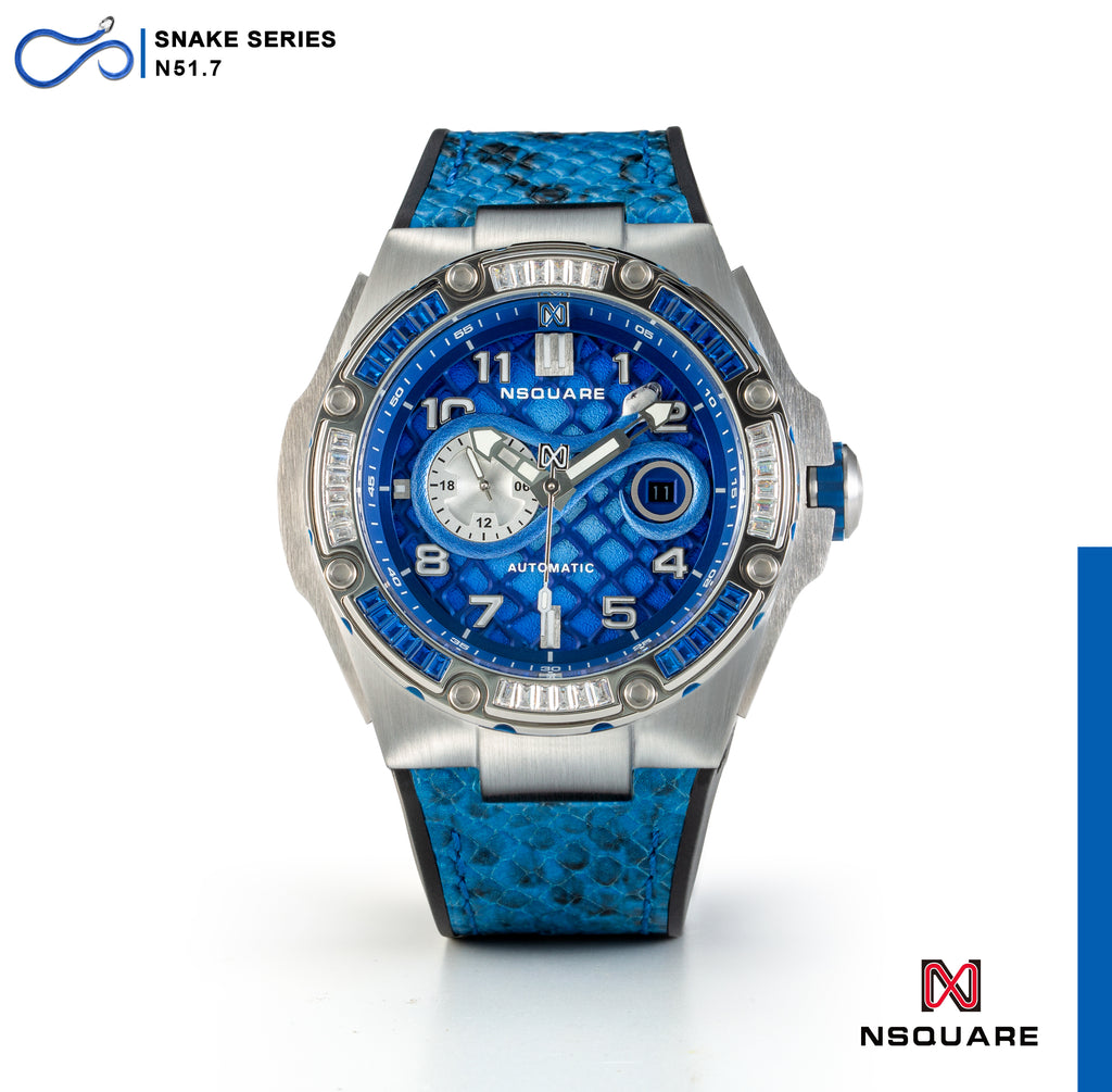 NSQUARE Snake Automatic Watch-46mm Special Edition N51.7 Sapphire Blue|NSQUARE 蛇系列 自動錶-46毫米 特別版本  N51.7寶瑰藍