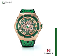 Load image into Gallery viewer, N59.2 Dual Material - Green Leather with Black Rubber Strap|N59.2 雙材質 - 綠色皮和黑色橡膠帶