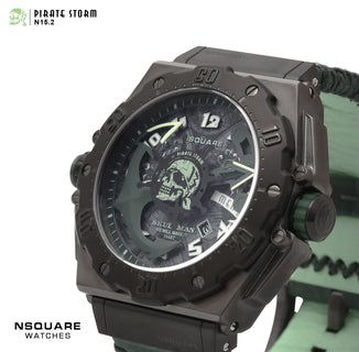 NSQUARE PirateStorm Automatic Watch - 48mm N15.2 Black/Green|海盜風暴 自動表 - 48mm N15.2 黑色/深綠色