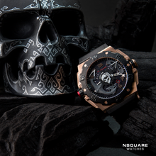 將圖片載入圖庫檢視器 NSQUARE PirateStorm Automatic Watch - 48mm N15.4 BLACK/RG|海盜風暴 自動表 - 48mm N15.4 黑色/玫瑰金色