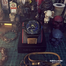 Load image into Gallery viewer, NSQUARE PirateStorm Automatic Watch - 48mm N15.5 Black/Vachetta Tan|海盜風暴 自動錶 - 48mm N15.5 黑色/棕褐色