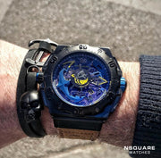 NSQUARE PirateStorm Automatic Watch - 48mm N15.5 Black/Vachetta Tan|海盜風暴 自動表 - 48mm N15.5 黑色/棕褐色