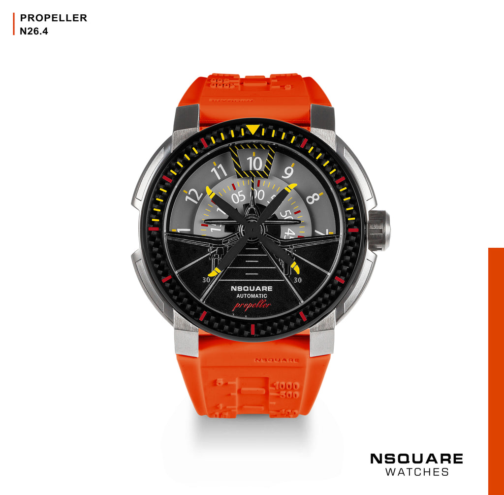 NSQUARE Propeller Automatic Watch - 48mm N26.4 Orange|NSQUARE 螺旋槳 自動錶-48毫米 N26.4 橙色