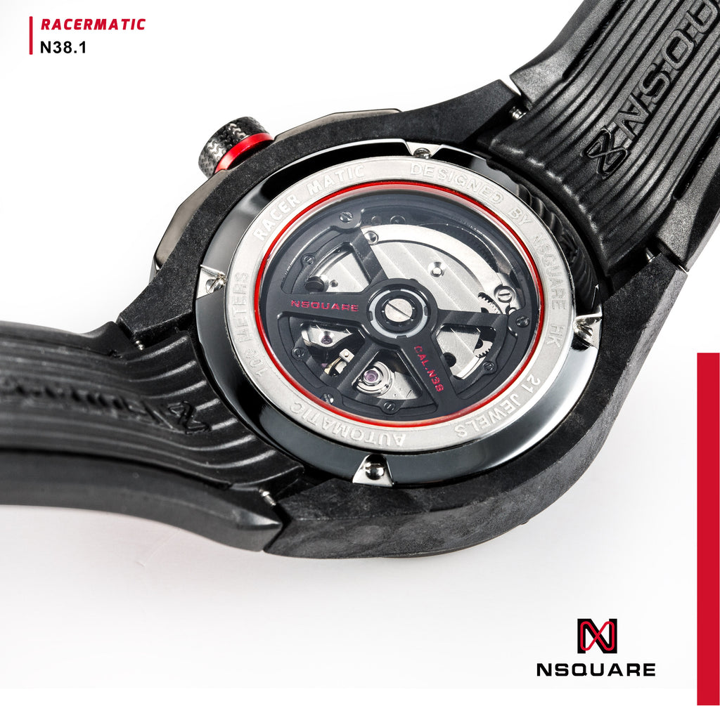 NSquare Racermatic Automatic N38.1 RED/BLACK|NSquare競賽者系列 自動錶N38.1 紅色/黑色