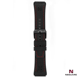 N 40-BLACK STRAP RED STITCH|N 40-黑色錶帶紅線