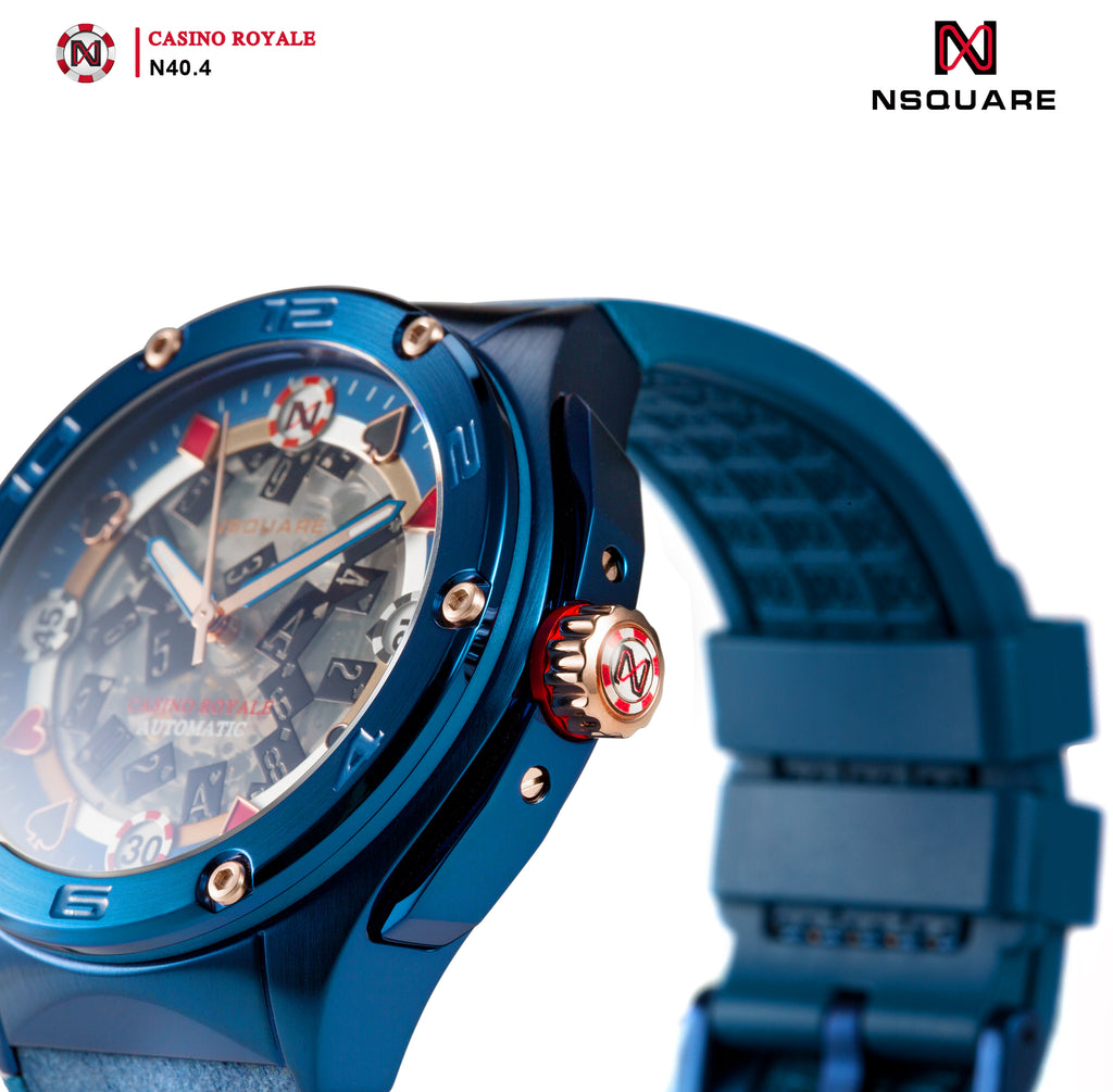 NSQUARE Casino Royale Automatic N40.4 Blue/RG LIMITED EDITION|NSQUARE皇家賭場系列 自動錶N40.4 藍色/玫瑰金限量版