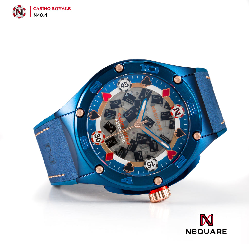 NSQUARE Casino Royale Automatic N40.4 Blue/RG LIMITED EDITION|NSQUARE皇家賭場系列 自動錶N40.4 藍色/玫瑰金限量版