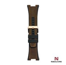Load image into Gallery viewer, N44.1 Dual Material - Brown Vintage Leather with Black Rubber Strap|N44.1 雙材質 - 啡色彷復古牛皮和黑色橡膠帶
