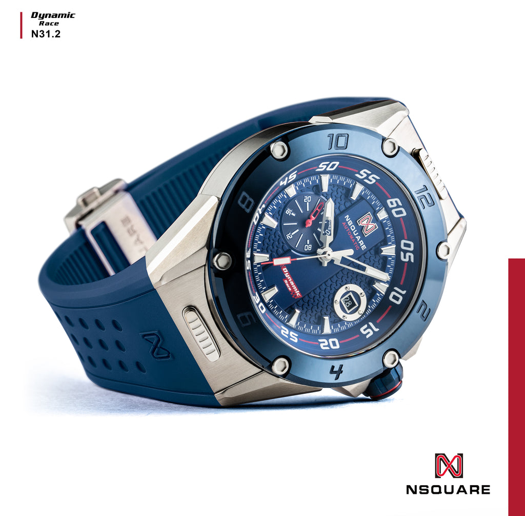 NSQUARE DYNAMIC RACE AUTOMATIC WATCH 46MM N31.2 SS/CERAMIC BLUE/BLUE|NSQUARE DYNAMIC RACE自動錶 46毫米 N31.2鋼/藍色陶瓷/藍色