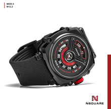 Load image into Gallery viewer, NSquare NICK II AUTOMATIC WATCH 45MM N12.2 Black/Red |NSquare NICK II自動錶 45毫米 N12.2 黑色/紅色