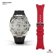 Load image into Gallery viewer, NSquare Dazz Automatic Watch 39mm N48.14 Dazz Steel+Red Strap|NSquare Dazz系列 自動錶 39毫米 N48.14 閃亮鋼+紅色錶帶