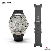 Load image into Gallery viewer, NSquare Dazz Automatic Watch 39mm N48.14 Dazz Steel+Gray Strap|NSquare Dazz系列 自動錶 39毫米 N48.14 閃亮鋼+灰色錶帶