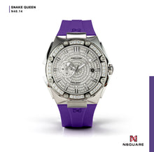 Load image into Gallery viewer, NSquare Dazz Automatic Watch 39mm N48.14 Dazz Steel+Purple Strap|NSquare Dazz系列 自動錶 39毫米 N48.14 閃亮鋼+紫色錶帶