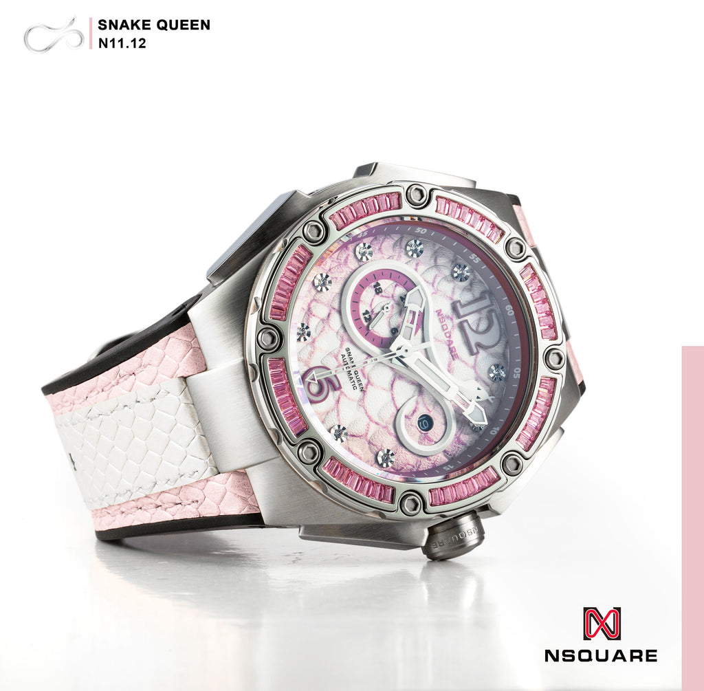 NSquare SnakeQueen Automatic Watch - 46mm N11.12 Sakura Pink|NSquare蛇后系列 自動錶 - 46毫米 N11.12 櫻花粉