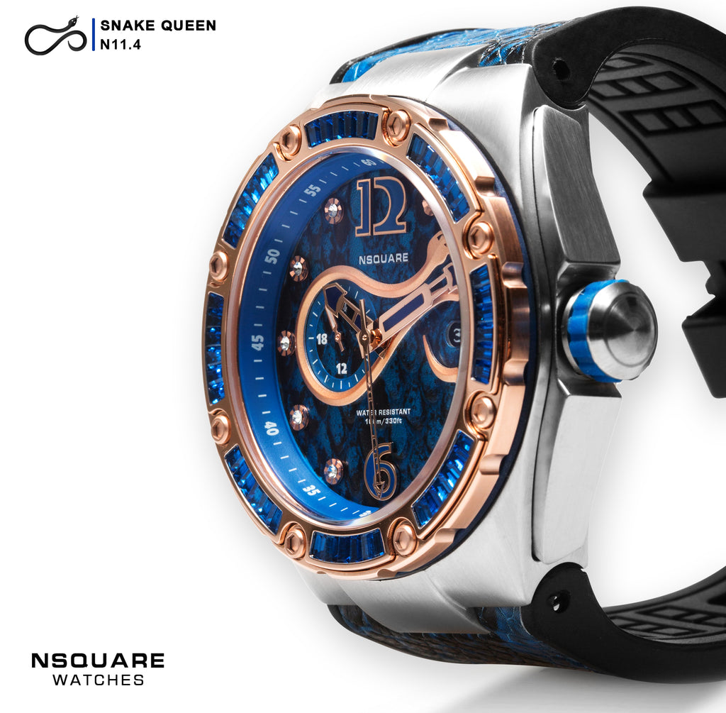 NSQUARE SnakeQueen Automatic Watch-46mm N11.4 Gamma Blue|NSQUARE蛇後系列自動表-46毫米N11.4伽馬藍色