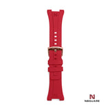 N48.6 Night Maroon Red Rubber Strap|N48.6 夜栗紅色橡膠錶帶