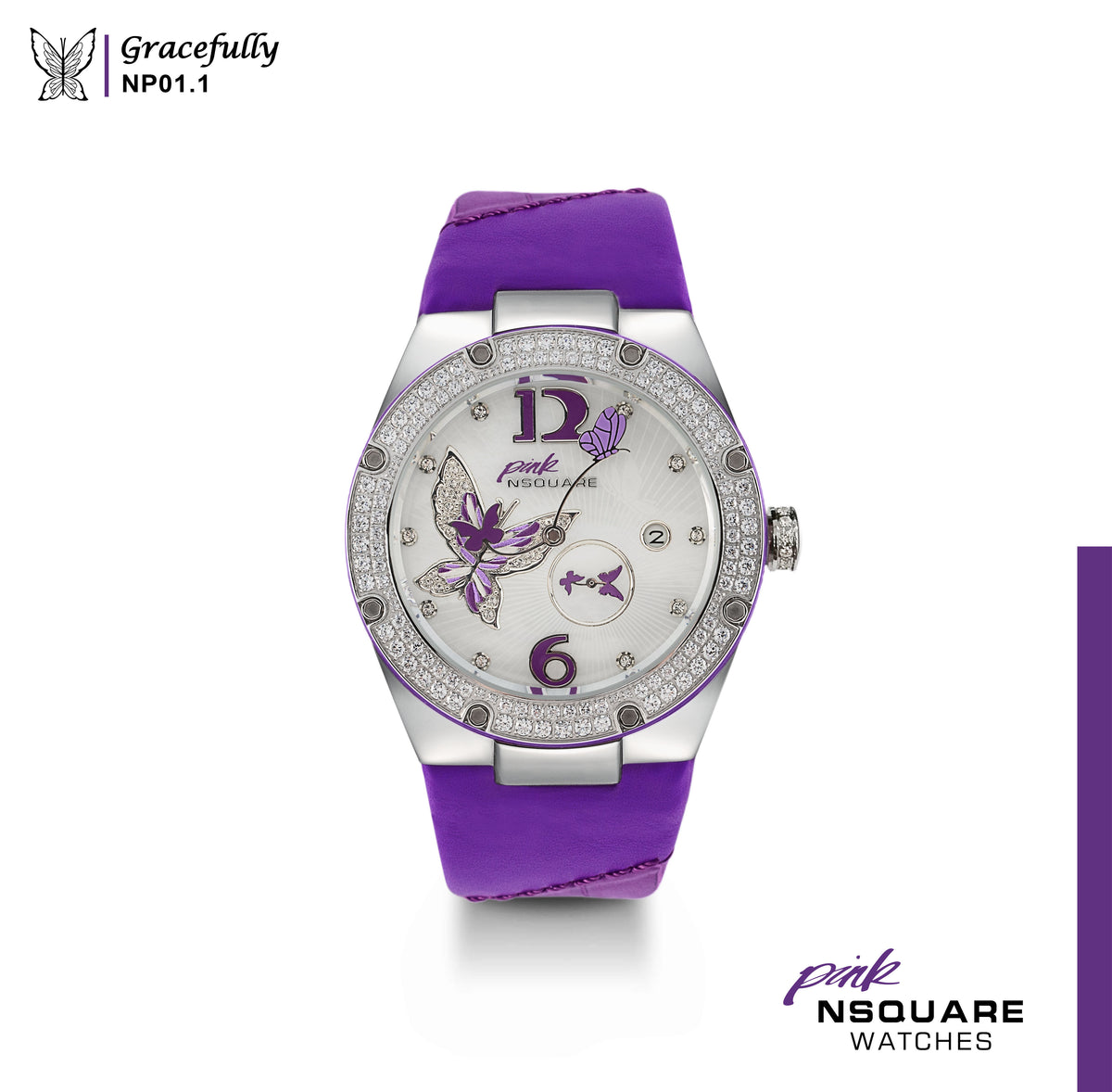 NSQUARE PINK Gracefully Automatic Watch-40mm  NP01.1|NSQUARE PINK 蝴蝶系列 自動錶-40毫米  NP01.1