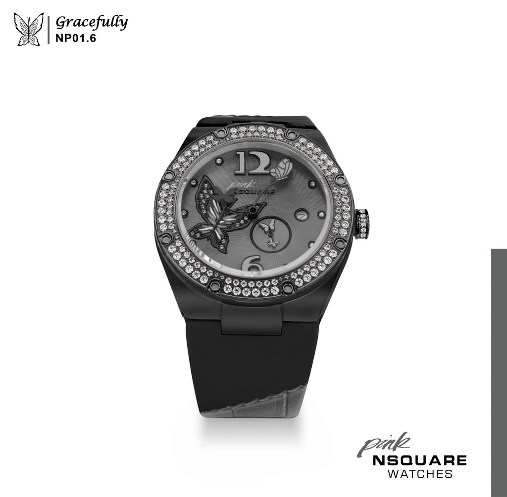 NSQUARE PINK Gracefully Automatic Watch-40mm  NP01.6|NSQUARE PINK 蝴蝶系列 自動錶-40毫米  NP01.6