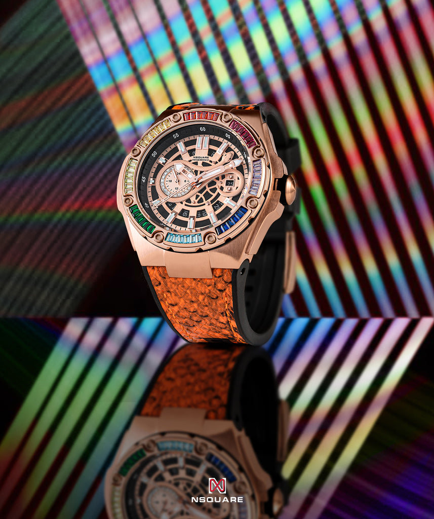 NSquare Snake Special Edition Automatic Watch - 46mm N51.9 Rainbow Rose Gold|NSquare 蛇系列 特別版本 自動錶 - 46毫米 N51.9